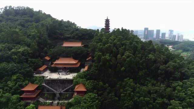 广州南沙天后宫航拍,殿宇辉煌,楼阁雄伟,天下天后第一宫