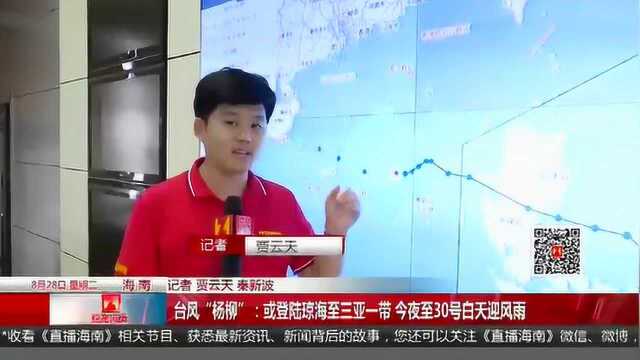 台风“杨柳”:或登陆琼海至三亚一带 今夜至30号白天迎风雨