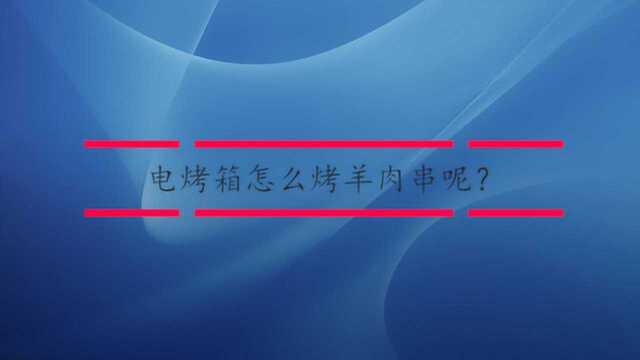 电烤箱怎么烤羊肉串呢?