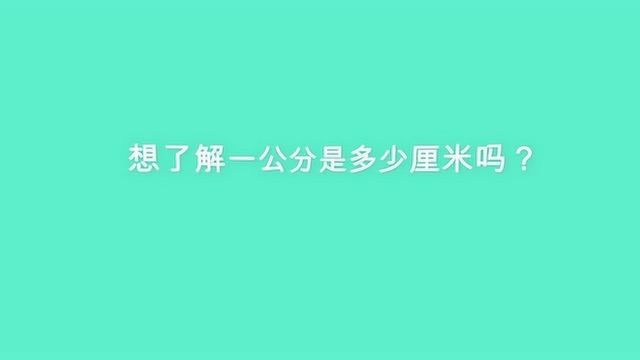 想了解一公分是多少厘米吗?