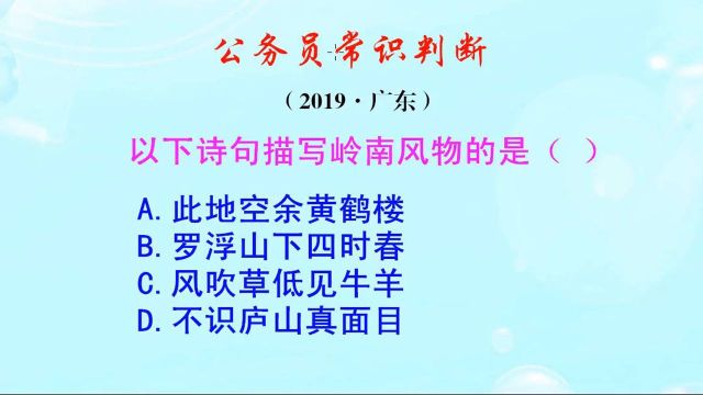 公务员常识判断,罗浮山下四时春,描写的是什么地方呢