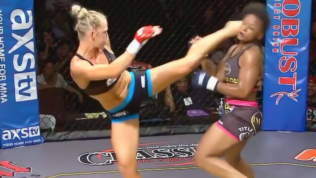 UFC女王霍尔姆早期比赛 一腿正中对手头部直接KO 