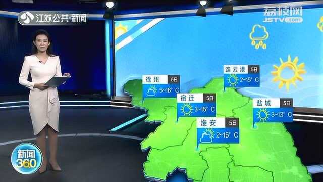 江苏天气:未来三天以多云天气为主 5日早上气温偏低 注意保暖