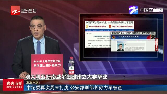 又有大老虎落马了!公安部副部长孙力军被查,事前履历成谜