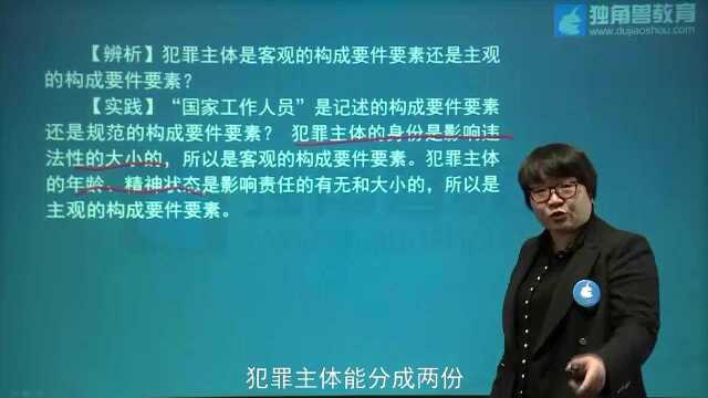 2020法考刑法杨艳霞:犯罪的构成要件要素