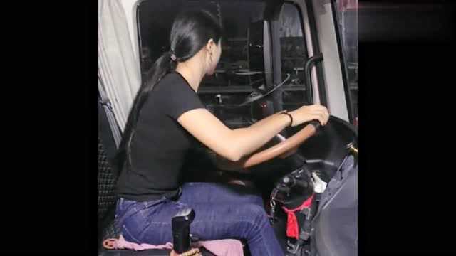 无意拍到这一幕,货车女司机夜晚开车,网友:幸亏眼神好