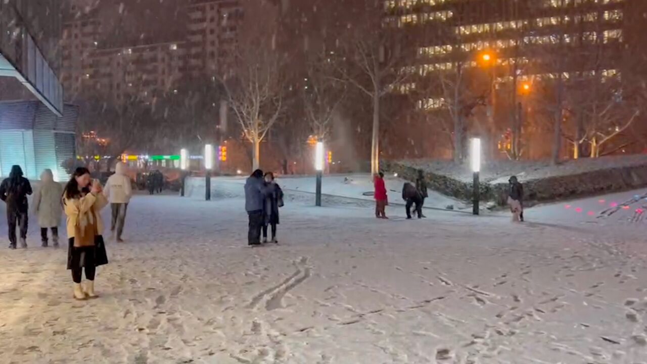 北京迎龙年首场降雪 全市6.3万环卫工人备勤待命扫雪铲冰