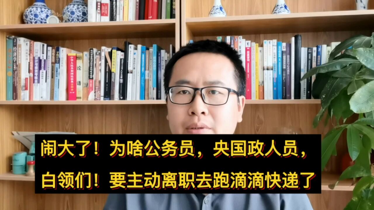 闹大了!为什么白领们,公务员都要离职跑滴滴跑快递?