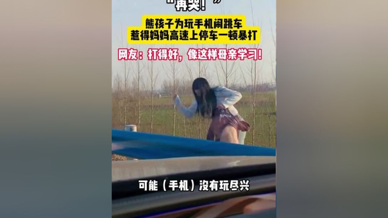 “再哭”!孩子为玩手机闹跳车,气得妈妈忍不住,高速上停车一顿暴打,网友:打得好,像这样母亲学习!