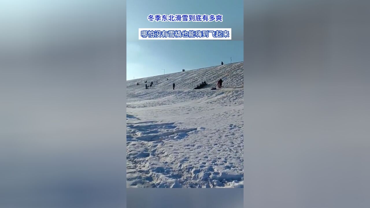 冬季东北滑雪到底有多爽,哪怕没有雪橇也能嗨到飞起来