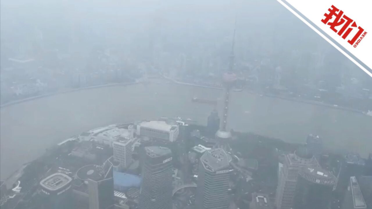 上海下雪了!546米高的上海中心窗外雪花飞舞