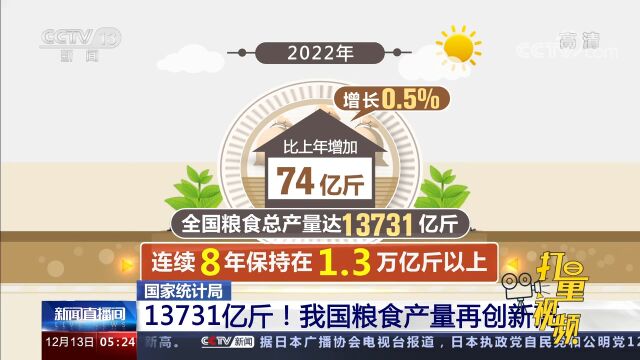 国家统计局:13731亿斤!我国粮食产量再创新高