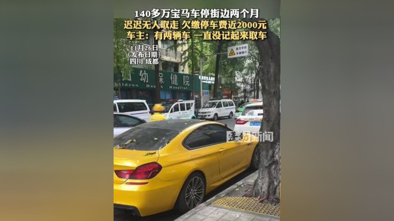 百万宝马停街边2个月车主发声 :有两辆车,一直没记起来取车