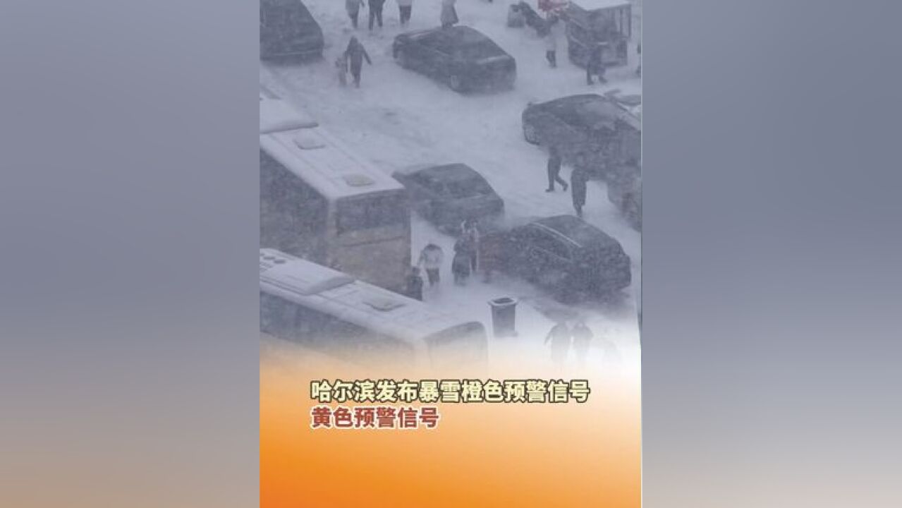 哈尔滨市气象台11月26日14时30分发布暴雪橙色预警信号和黄色预警信号