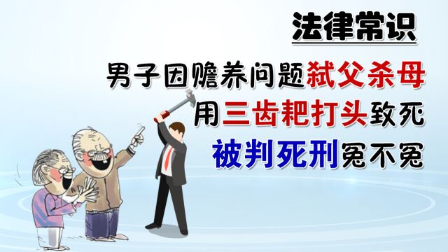 男子因赡养问题弑父杀母,用三齿耙猛击父母头部致死,被判死刑冤不冤?