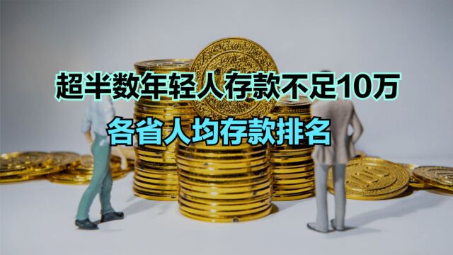 53.7%年轻人存款不足10万!全国各省人均存款排名,你拖后腿没?