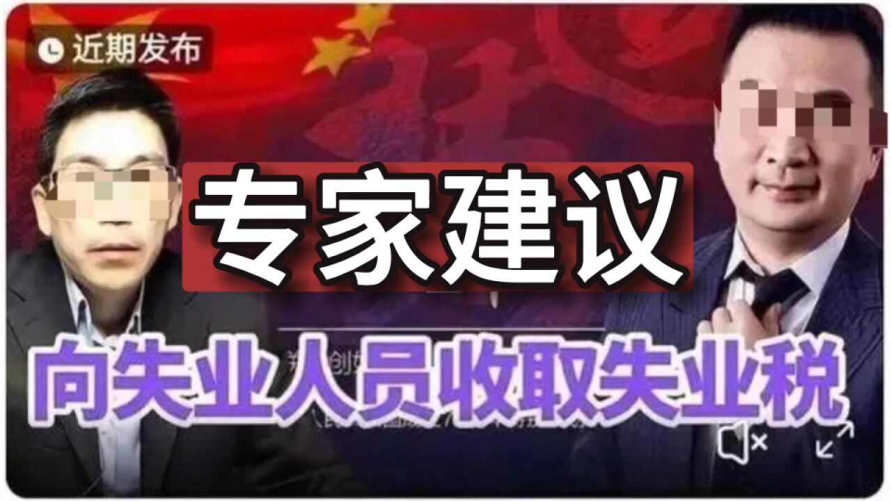 专家建议向失业者征收失业税,避免“躺平”,你怎么看?