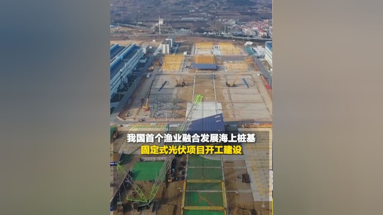 我国首个渔业融合发展海上桩基固定式光伏项目——中电建青岛即墨海上光伏项目海上部分开工建设