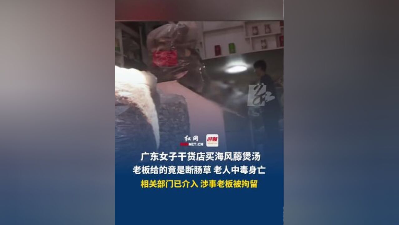 1月2日,广东肇庆,女子买海风藤煲汤,老人中毒身亡,相关部门已介入