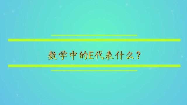 数学中的E代表什么?