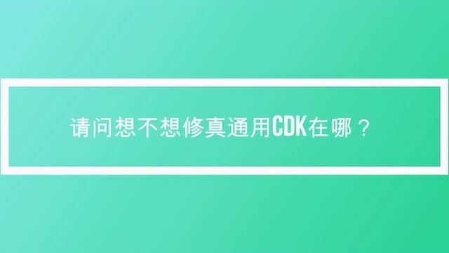 请问想不想修真通用cdk在哪?