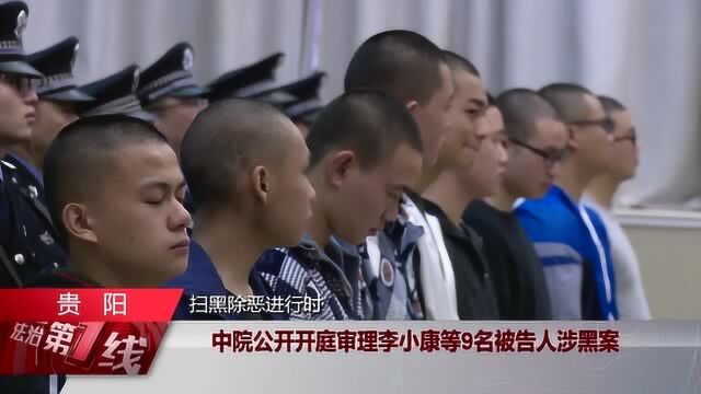 中院公开开庭审理李小康等9名被告人涉黑案