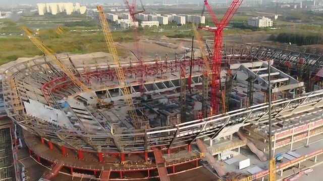 上港足球队新主场正在建设,浦东足球场建成可容纳3万多人