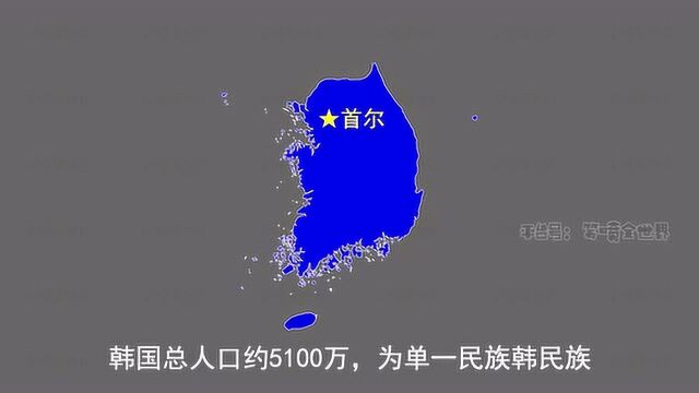 世界各国地图之韩国概况,面积10万平方公里