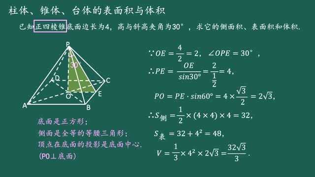 高中数学必修2求锥体的表(侧)面积或体积(基础)