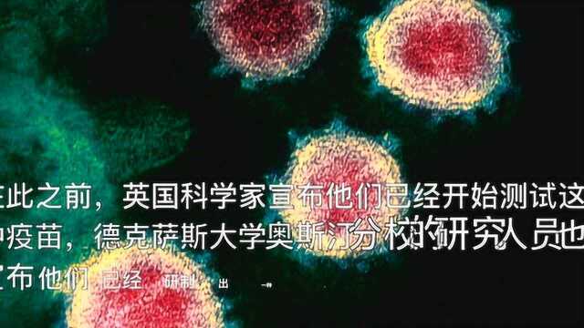 美国一基因工程公司的科学家称,他们已研制出一种冠状病毒疫苗