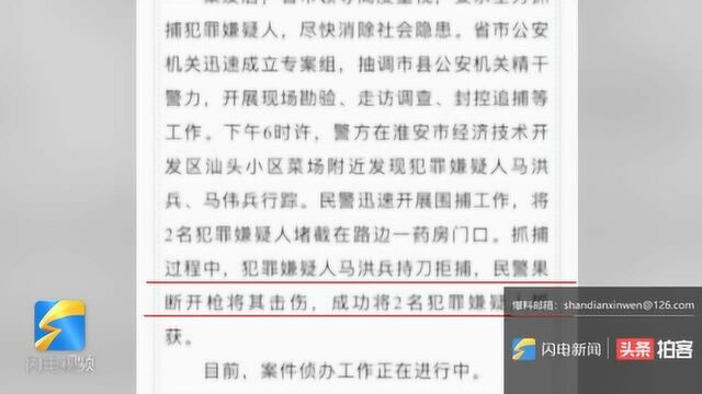 54秒|淮安重大暴力袭警案嫌疑人落网 两人为兄弟且一人有犯罪前科