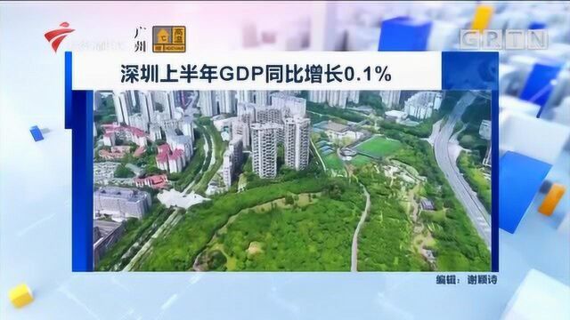 深圳上半年GDP同比增长0.1%