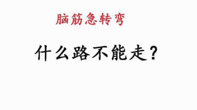 脑筋急转弯:什么路不能走?高手3秒看出答案