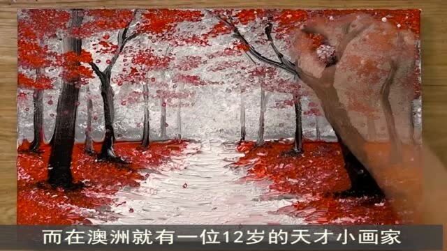 12岁天才小画家,乱泼乱画也能成艺术作品,卖出3万元高价