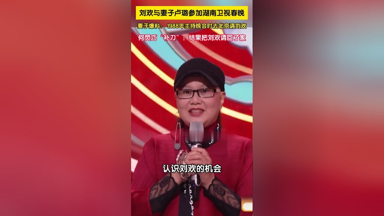 刘欢与妻子卢璐参加湖南卫视春晚