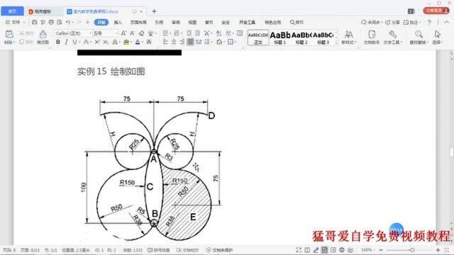 零基础学室内家居建筑机械软件33CAD高级应用实例花瓣十五