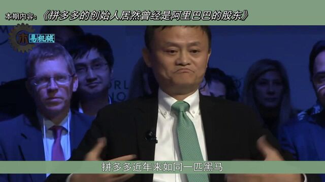 拼多多的创始人居然曾经是阿里巴巴的股东