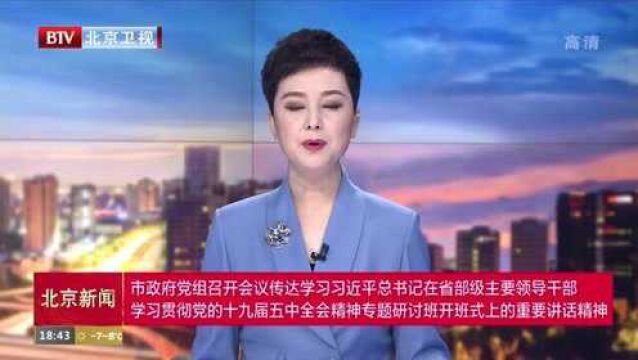 北京市政府党组召开会议