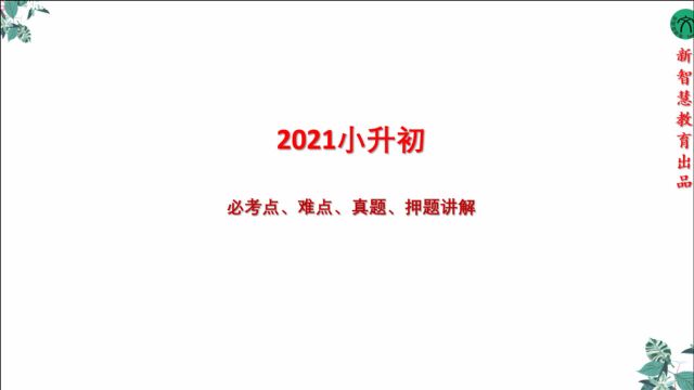 2021年小升初必考点难点重点真题押题讲解