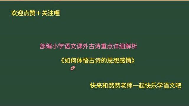 部编小语古诗详细重点解析!如何体悟古诗的思想感情,《南柯子》