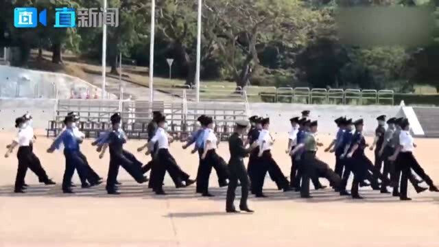 香港各大纪律部队“踢正步”