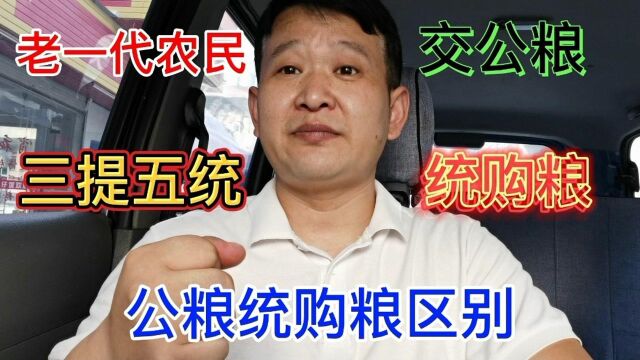 老一代农民,当年交的公粮与统购粮,两者有什么不同