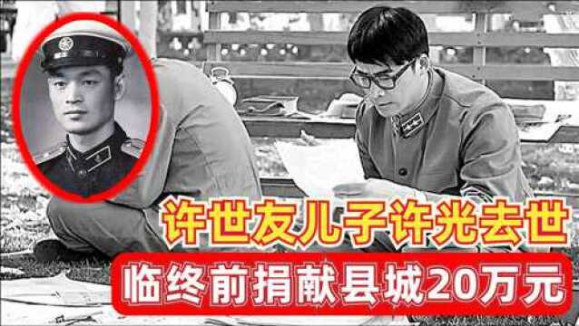 许世友儿子许光去世后,葬礼要求从简,临终前提出捐献20万元积蓄