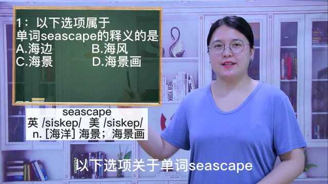 一分钟一词汇,小、初、高英语单词五点讲解,单词seascape你知道它是什么意思吗