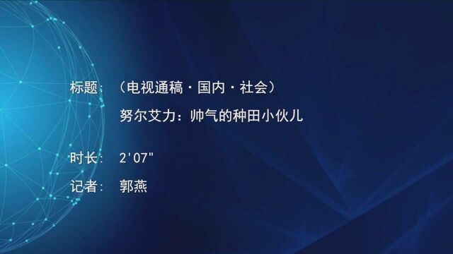 (电视通稿ⷥ›𝥆…ⷧ侤𜚩努尔艾力:帅气的种田小伙儿