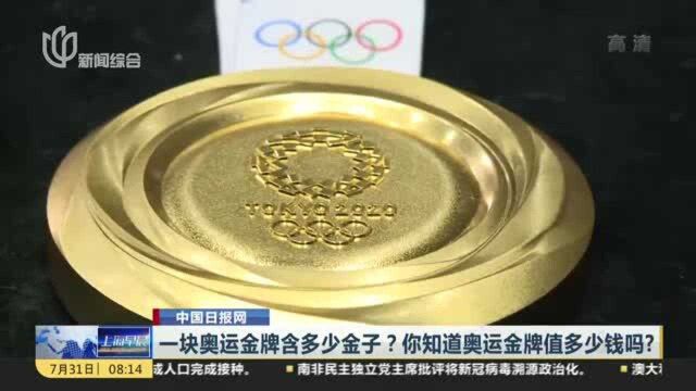 一块奥运金牌含多少金子?你知道奥运金牌值多少钱吗?