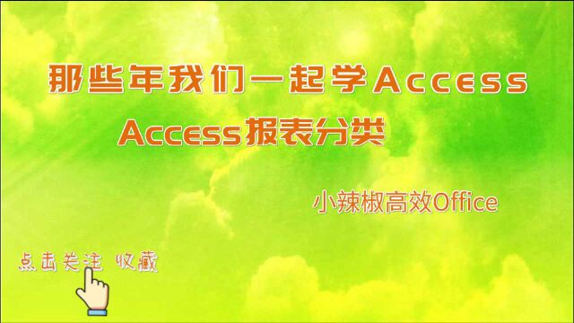 Access报表分类 Access数据库二级考试入门教程