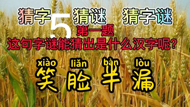 猜字谜,笑脸半漏?是什么汉字?汉字的文化博大精深,你能猜出吗