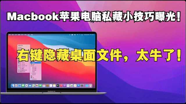 Macbook电脑私藏小技巧曝光!右键隐藏桌面文件,太牛了!