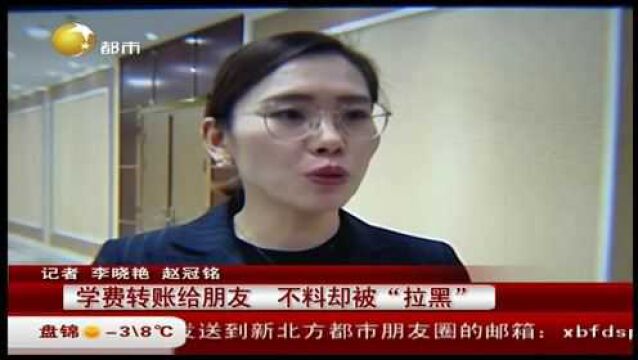 辽宁沈阳:女子学费转账给朋友,不料却被“拉黑”